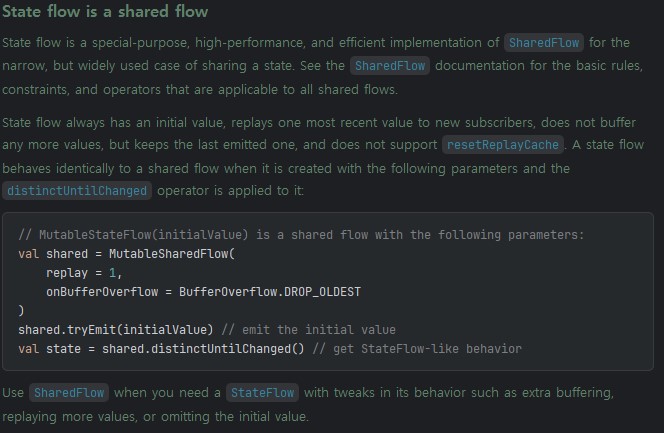 StateFlow is SharedFlow