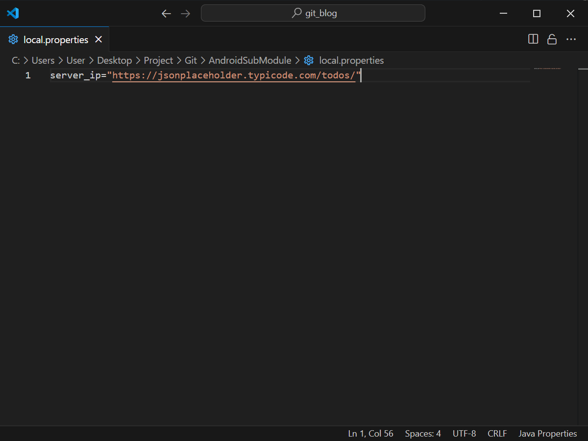 local properties 설정